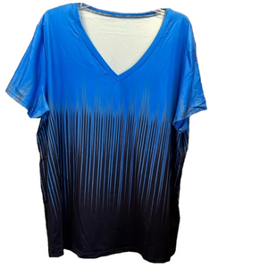 Vibrant V Neck Top, SZ 3X, PTP 26”, 28L, 95% Polyester, 5% Spandex